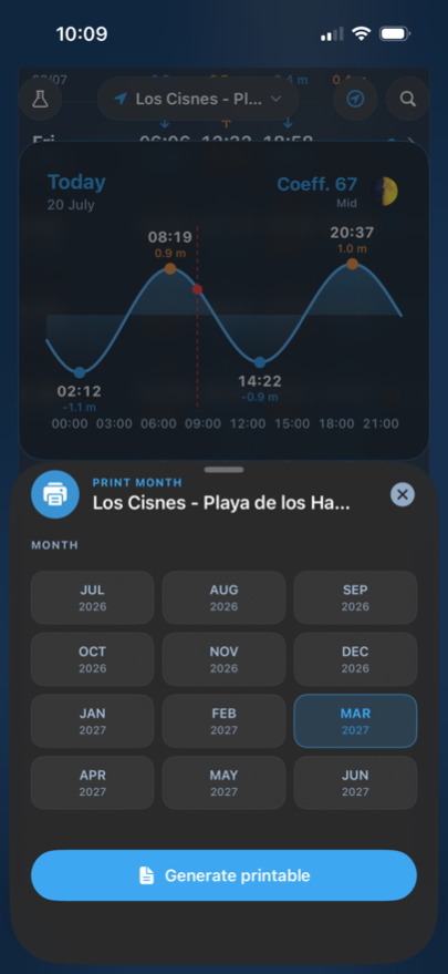 12-month selector to generate the printable report