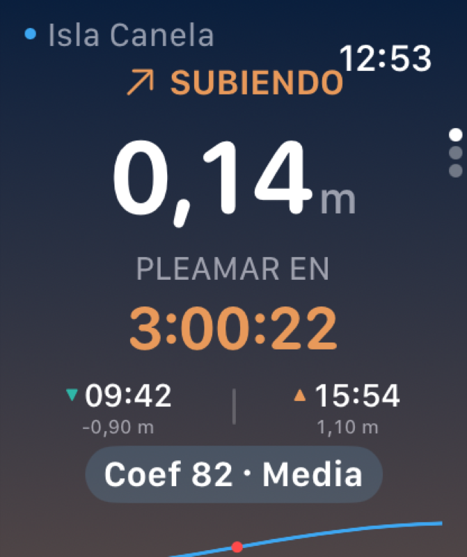 App de Mareas Pro en Apple Watch: altura actual y cuenta atrás a la próxima marea