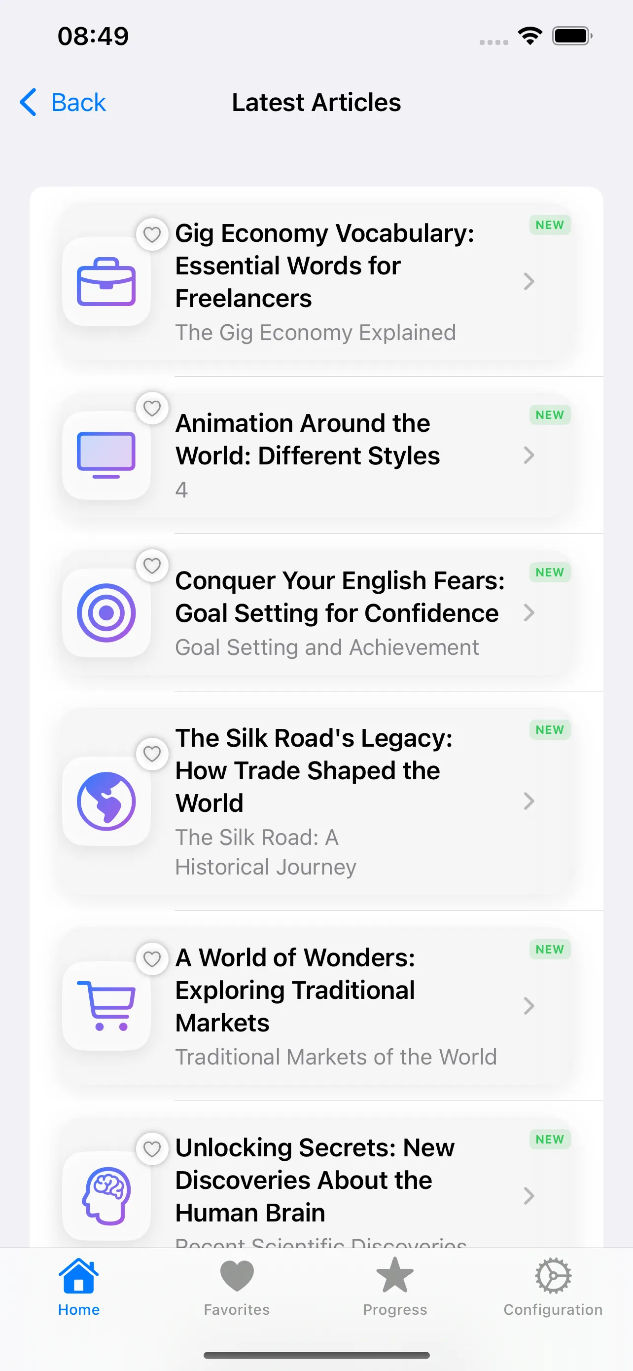 Natural English Apps App Articles List