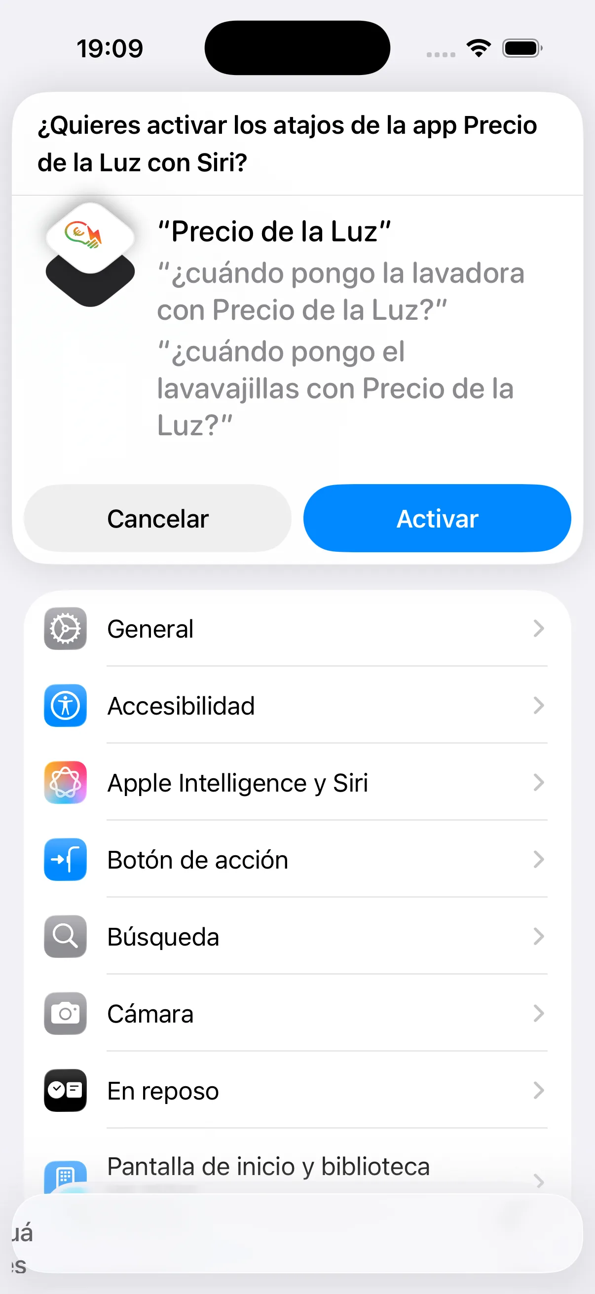 Los atajos de Siri de la app, listos para activar