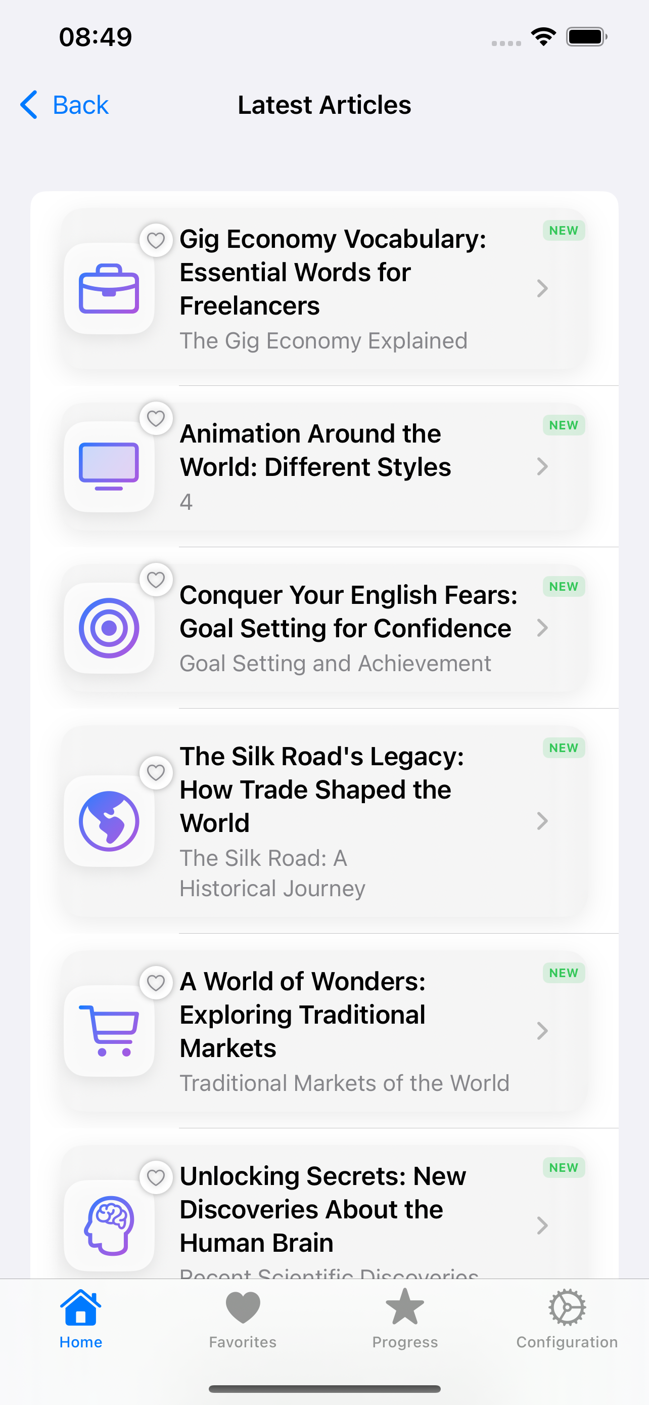 Natural English Apps App Articles List